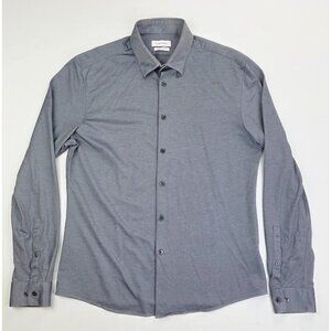 Calvin Klein X Extra Slim Fit Wicking Stretch Size Medium Mens Gray Button Down